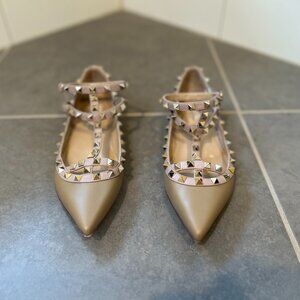 Valentino Garavani Rockstud Leather Flats Size EU 38.5